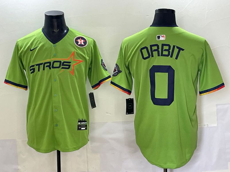 Men 2025 Houston Astros #0 Orbit Green Three generations Joint Name Nike MLB Jersey style 10